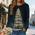 thumbnail image 2 of Kaprioy Womens Cute Christmas Sweatshirts Long Sleeve Tops Pullover Sweatshirts Trendy Christmas Tree Graphic Holiday Crewneck Fall Fashion Clothing AG, XXL, 2 of 6