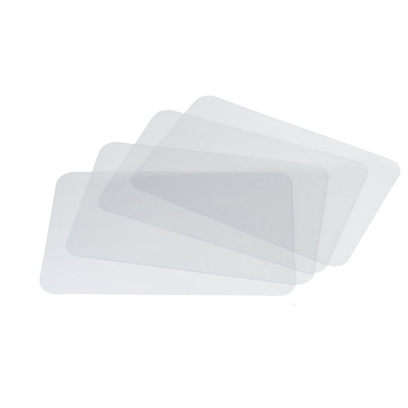 Transparent Dining Table Mats Set of 4 Rectangular Waterproof Heat Resistant Plastic Placemats for Kitchen Dining Room Restaurant Office Use