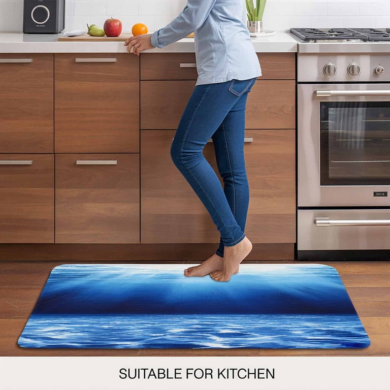 Blue Ocean Door Mat Indoor Outdoor, Underwater Water Waves