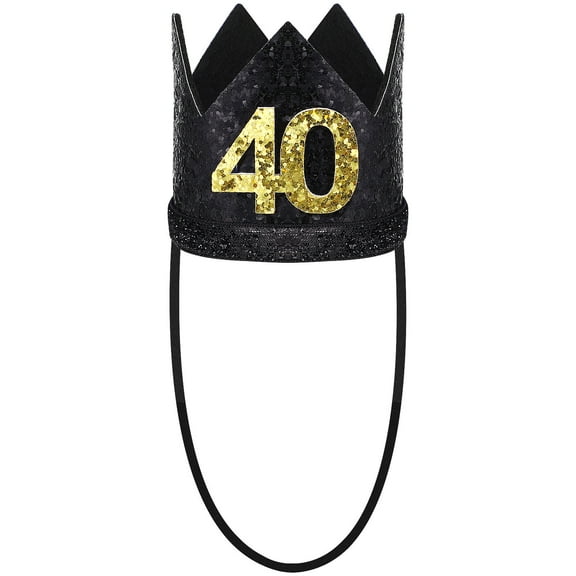 BESTONZON 1Pc Birthday Hat Black 40Th Birthday Decoration Creative Design Memorable Moments