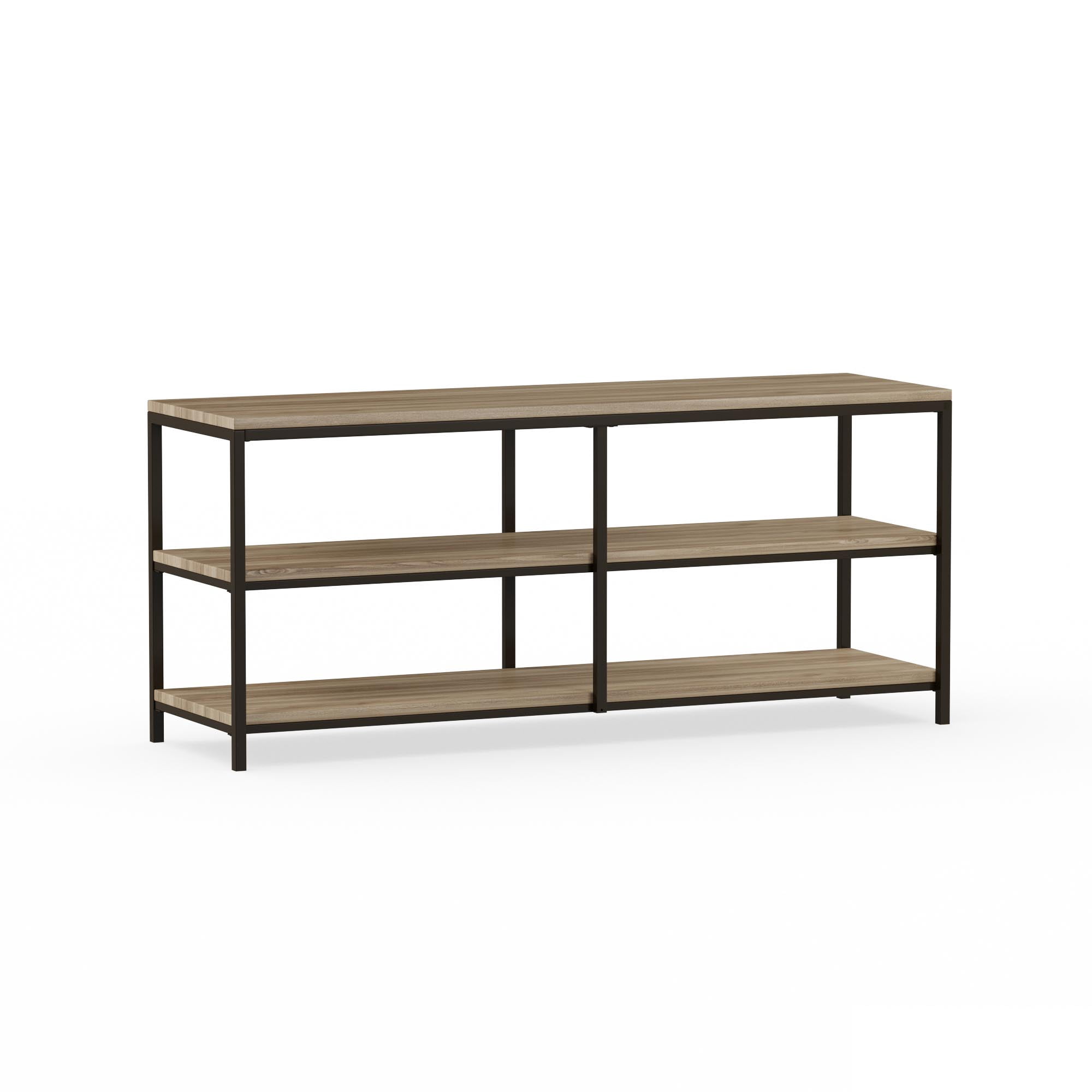 River Street Designs Sage 52" Metal Frame TV Stand, Natural/Black
