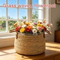 thumbnail image 4 of Woven Plant Basket Seagrass Planter Pot Cover with Handles,26x28cm Handmade Natural Straw Container for Indoor Potted Plants,Rustic Boho Decor for Living Room Office Home Garden, 4 of 7