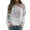 Grey, variant on Leisure Sweatshirts for Womens Long Sleeve Round Neck Baseball Print Game Sweatshirt Hoodless Loose Fit Pullover Blouses Grey,S