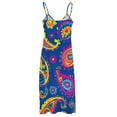 thumbnail image 5 of Vibrant Paisley Pattern Bright Colors Blue Background Design Sleeveless Dress Woman Fashion Long Dresses Women's Summer Suit Dress 2025, 5 of 7