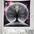 thumbnail image 3 of Ambesonne Purple Tapestry Queen Size, Leafless Tree and Full Moon, 88"x88", Dimgray and Plum, 3 of 3
