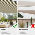 thumbnail image 5 of Yescom 16Ft 97% UV Block Triangle Sun Shade Sail Outdoor Patio Pool Garden Yard Lawn Carport Awning Coffee+White, 5 of 9