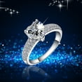 thumbnail image 6 of Xuemjiao Wedding Band Women Diamond Love Heart Sparkling Zirconia Ring Ladies Jewelry Engaged Ring Anillos Para Mujer (Silver,10), 6 of 6
