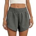 thumbnail image 5 of JUUNthy Womens Active Shorts, Zipper Pockets Qucik Dry Elastic Waist Running Athletic Workout Shorts Beige XL, 5 of 8