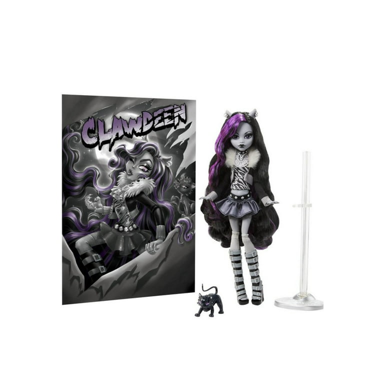 Monster High Reel Drama Clawdeen Doll - Black and White Clawdeen