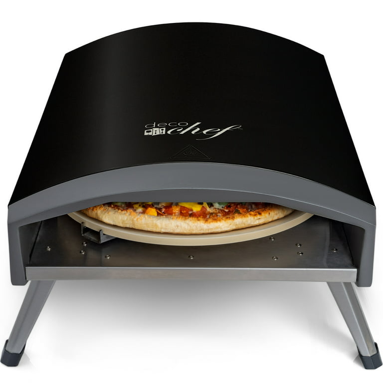 Deco Chef 2-in-1 Propane GAS Pizza Oven & Grill, Portable, with Pizza Stone & Peel, Black