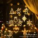 thumbnail image 2 of Luz LED colgante 3D para ventana, decoración navideña, ciervos de Navidad, campanas, pino, árbol, estrellas, Luna, luz LED de Navidad, 2 of 4