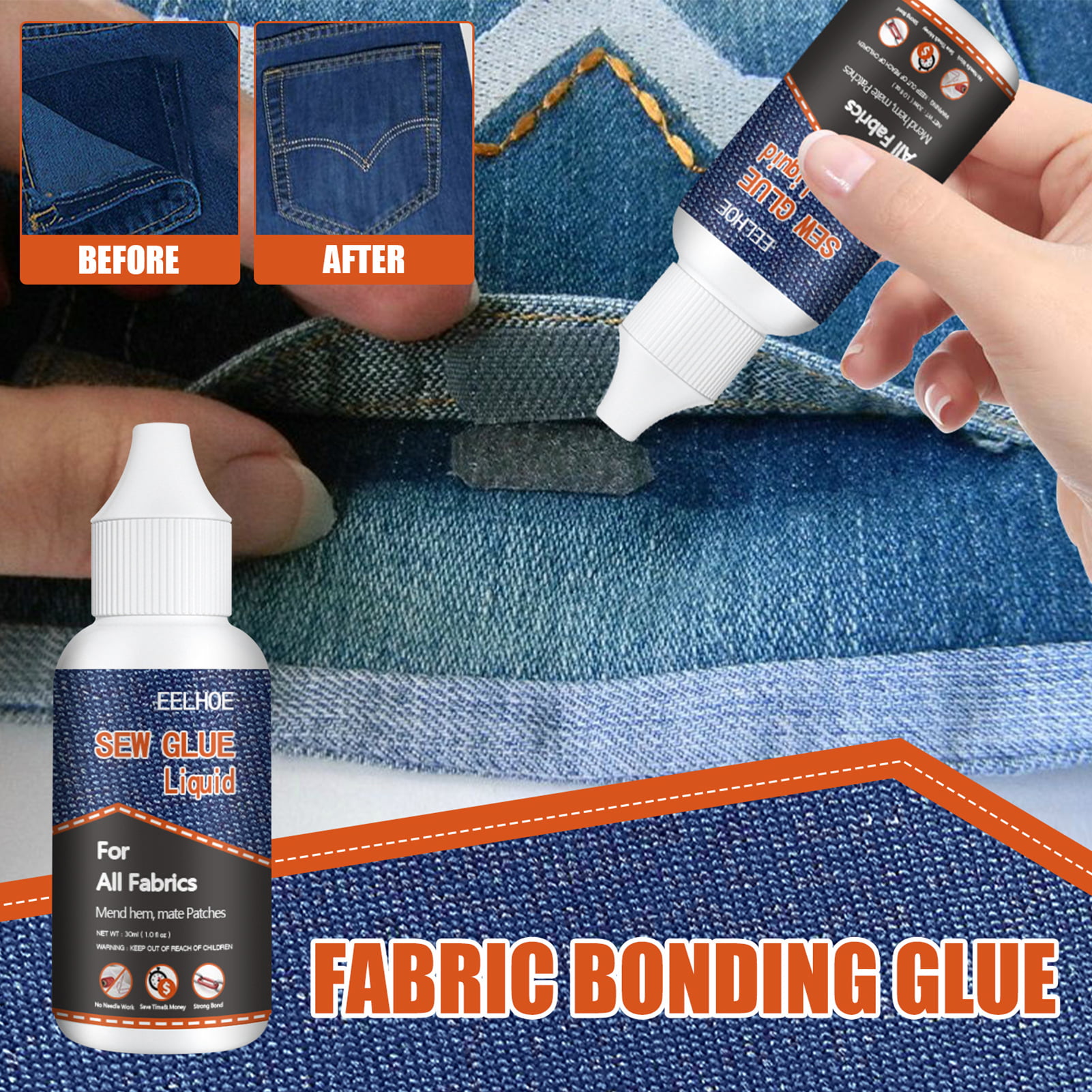 Transparent Fabric Glue Quick Bonding Portable Repair Strong