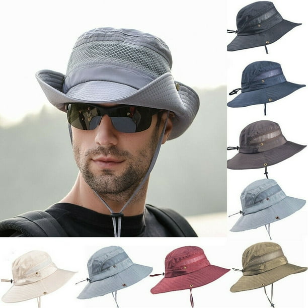Honganda New Summer Mens Sun Hat Bucket Fishing Hiking Cap Wide Brim Uv Protection Hat Au Other