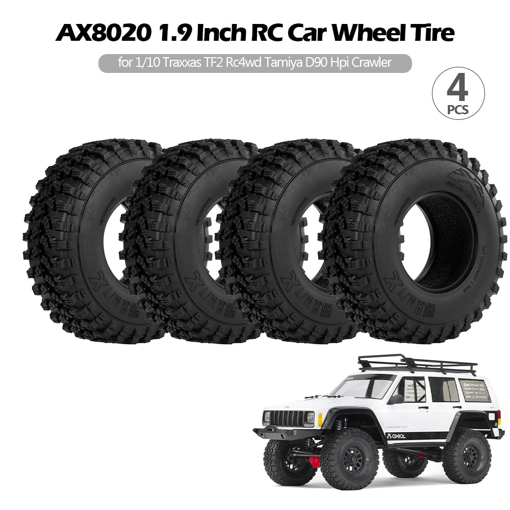 4PCS 1.9” 105MM Rubber Rocks Tyres/Wheel Tires for 1/10 RC Crawler Car 