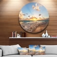 thumbnail image 2 of Designart Sunrise on Beach of Caribbean Sea' Large Seashore Metal Circle Wall Art, 2 of 5