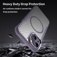 thumbnail image 4 of Case for iPhone 13,Full-Body Rugged Carbon Fibre Protective Clear Back Hybrid Magnetic with Wireless Charge Shockproof Protector Phone Case for iPhone 13,6.1 inch 2021 (Purple), 4 of 17