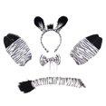 thumbnail image 3 of Conjunto De Cola De Orejas De Animales Strade Fareast Limited Cosplay Para Niños Fiesta De Carnaval Tigre Blanco Y Negro, 3 of 8