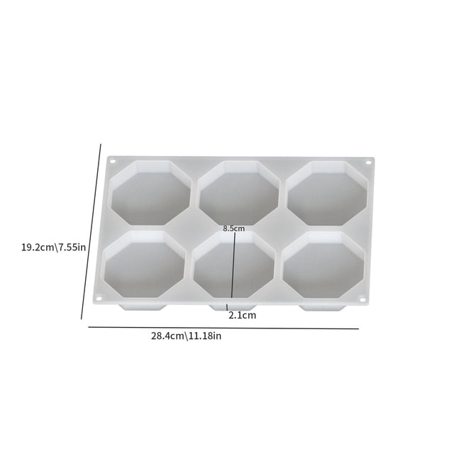 Juego de moldes geométricos for posavasos de silicona, 6 piezas, seis lados, ocho lados, redondo, cuadrado, en forma de corazón con agujeros for colgar