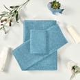 thumbnail image 5 of Coolnut 3 PCS Towel Light Blue Texture Cotton Bath Towel Set (1 Bath Towel, 1 Hand Towel, 1 Washcloth) for Bathroom, Super Soft and Quick Dry Towels, 5 of 6