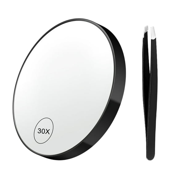 Baño con pinzas, ventosa desmontable, lupa de mano con aumento de 30x, lupa de maquillaje