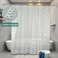 thumbnail image 2 of Premium EVA Waterproof Shower Curtain Liner, Durable Bathroom Shower Curtain with 12 Hooks and 3 Magnets, 72 x 72 inches, Clear Geometric, 2 of 6
