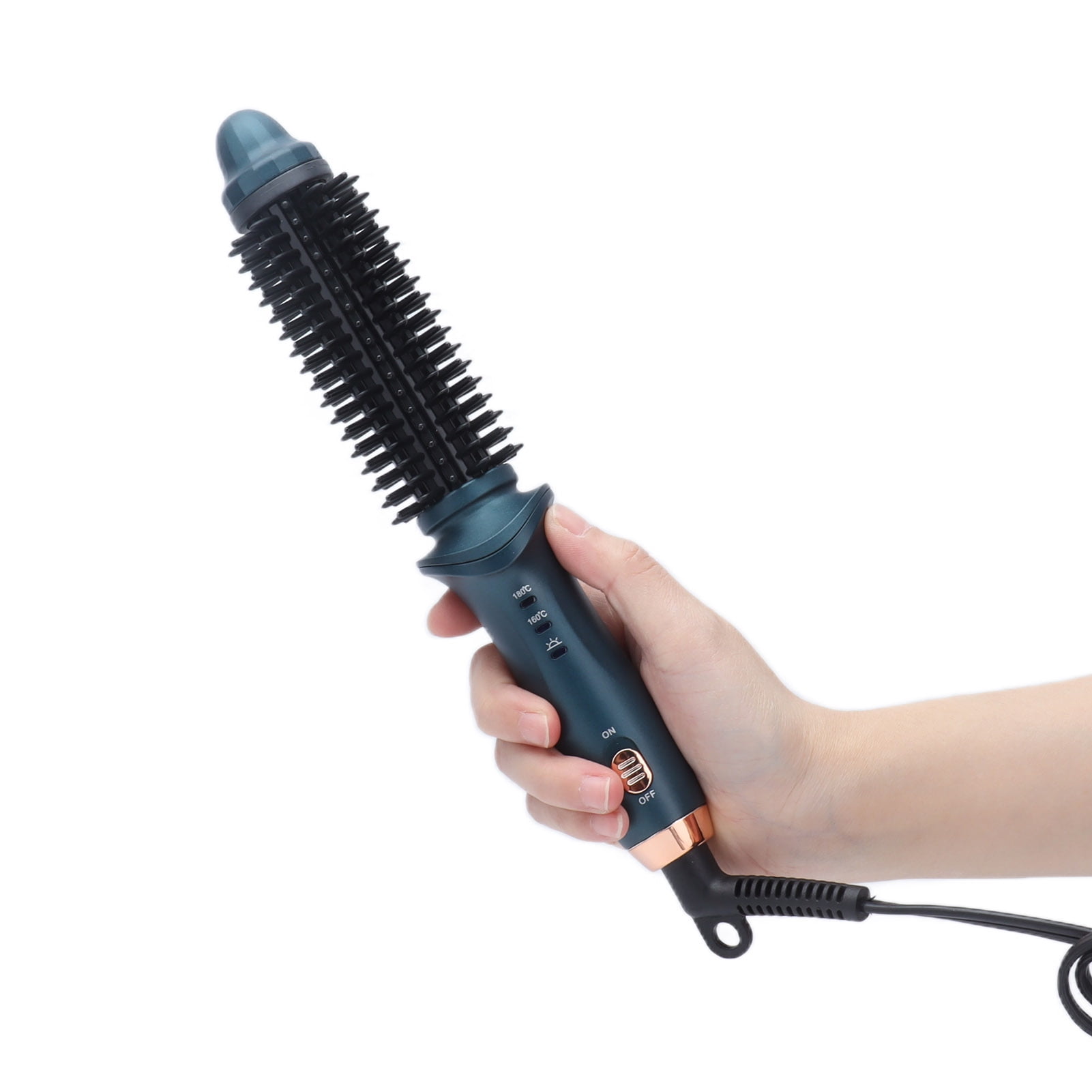 EBTOOLS 2 In 1 Curling Brush Straight Curly Hair Dual Purpose Green