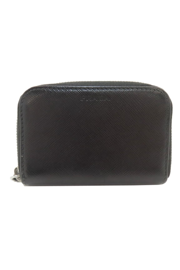Pre-Owned Prada logo coin case in Saffiano for women