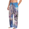 thumbnail image 2 of Uemuo Majestic Fantasy Castle Pattern Men's Wide Leg Palazzo Lounge Pants with Pockets Light Weight Loose Comfy Casual Pajama Pants-X-Large, 2 of 9