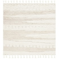 SAFAVIEH Kenya Annabelle Solid Wool Area Rug, Ivory/Beige, 6' x 6' Square