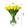 thumbnail image 2 of Viworld 16 Pieces Artificial Real Touch Tulips Fake Silk Flowers Arrangement in Glass Vase with Faux Water for Home Decor Yellow, 2 of 4
