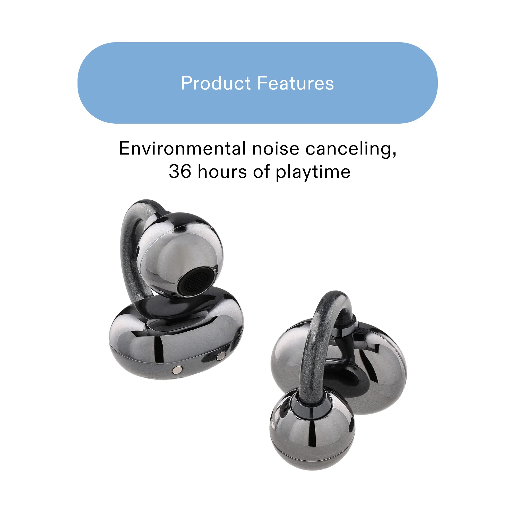 Auriculares inalámbricos de clip abierto onn Nebulode Pro, negro 4