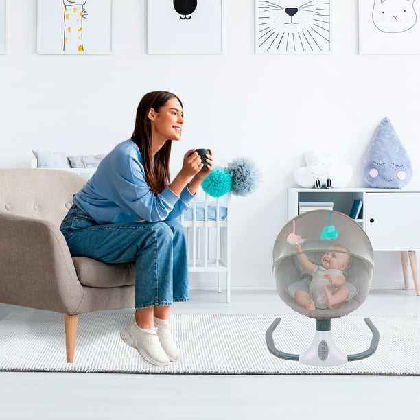 Mecedora Electrica para Bebe Cuna Moises Musical Con Mosquitero Gris Gaon Moises Portatil Bebe