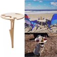 thumbnail image 3 of Outdoor Portable Folding Wine Table for Garden Lawn Picnic Wooden Wine Rack Round Table, 3 of 4