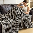 thumbnail image 5 of Throw Blanket, 59x79 Soft Cozy Striped Throw Blankets for Couch, Sofa, Bed, Travel, Lightweight Fluffy Warm Plush Decorative Blankets for Women, Men,Kids Gift, 5 of 6