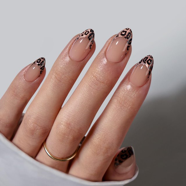 Lámpara BtartBox de Press On Nails, con punta francesa de leopardo curable