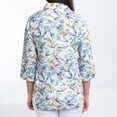 thumbnail image 4 of Elsie & Zoey Tessa Small Watercolor 3/4 Sleeve Collared Tunic Blouse for Women, 4 of 5