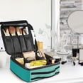 thumbnail image 5 of FORMRS Travel Makeup Bag Large Capacity Train Case Cosmetic Organizer with Adjustable Dividers, Orange Glasses, 5 of 8