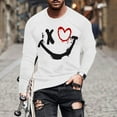thumbnail image 2 of SnZhen Mens Shirts Fashionable Men's Printed Top With Long Sleeved Round Neck And Smiling Face Printed Top/shirt, 2 of 4