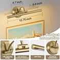 thumbnail image 5 of Modern Dimmable Picture Lights for Wall 15.75 Inch Hard-Wired LED Picture Frame Lights for Paintings Gallery Light with Adjustable Swing Arm Display Lights For Artwork, 7W, 2700K, Warm White - Brass, 5 of 7