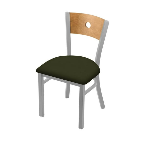 Holland Bar Stool 630 Voltaire 18" Chair with Anodized Nickel Finish, Medium Back, and Canter Pine Seat
