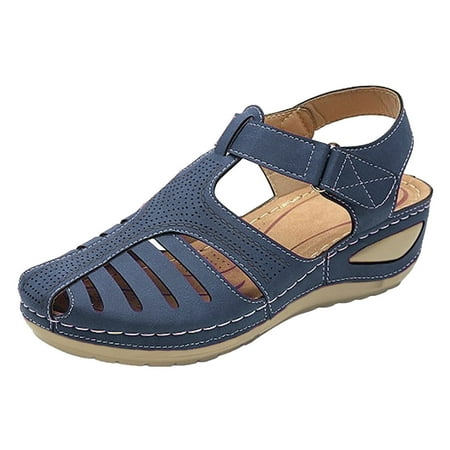 

ZAROYEAX Ankle Women s Sole Hollow Soft Shoes Sandals Comfortable Toe Fashion Round Women s sandals