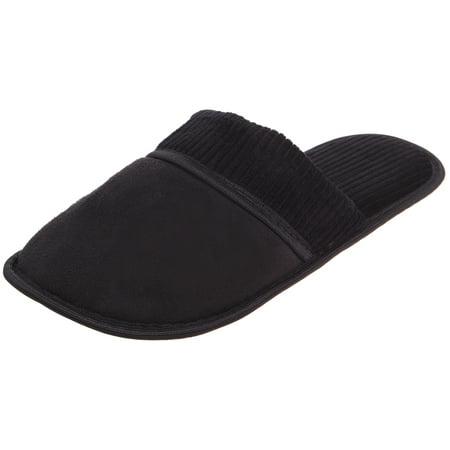 Enimay Men's Slippers House Shoes Slip On Padded Slides Soft Footbed 113 | Black