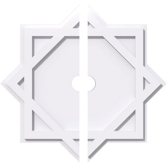 Ekena Millwork CMP30AL2-03000 30 Po OD x 3 Po ID Carré Axel Architectural Grade Médaillon de Plafond Contemporain PVC - 2 Pièces