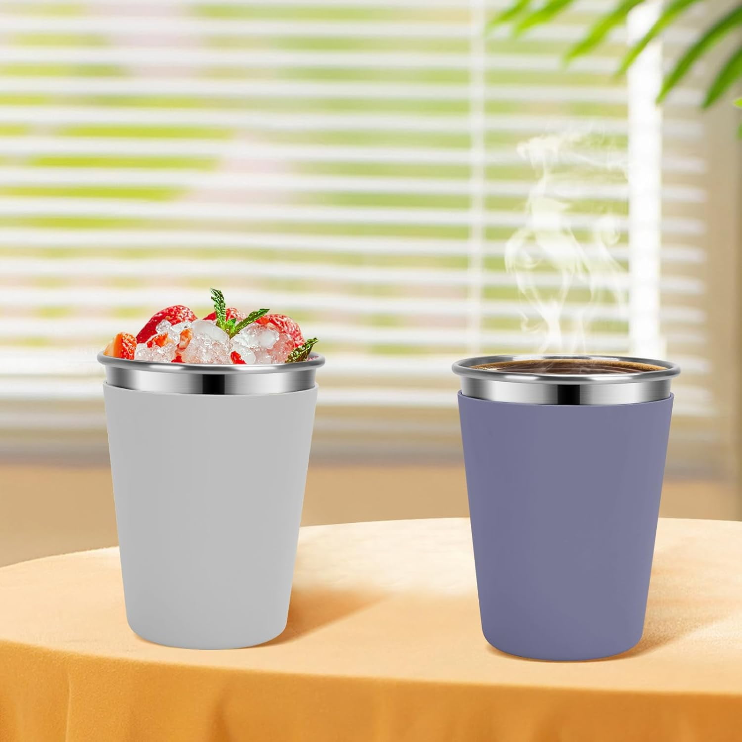Kids Cups with Straws and Lids, 5 Pack 12oz Spill Proof Toddlers Straw Cup with Lid, Stainless Steel Kid Cups with Lid for School, Outdoor, Multicolor