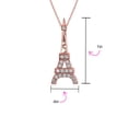 thumbnail image 4 of Bling Jewelry Womens Rose Gold Eiffel Tower Pendant Necklace Cubic Zirconia Pave on Sterling Silver, 4 of 5