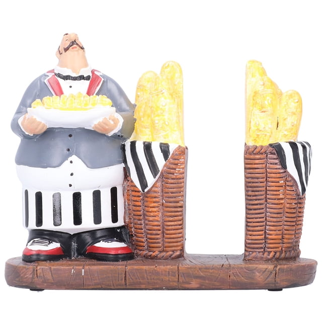 Resin Chef Figurines Paper Towel Holder Rack Organizer for Home Coffee Shop Kitchen Table Decor