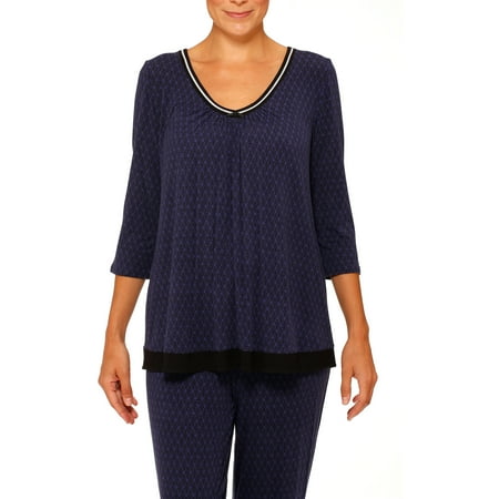 George Women's Plus 3/4 Sleeve V Neck Sleep Shirt
