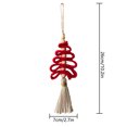 thumbnail image 2 of 6 Pcs Rustic Christmas Tree Burlap Ornaments Boho Xmas Decor with Wood Beads Farmhouse Handmade Christmas Tree Hanging Ornaments Car Accessories for DIY Xmas Party Decor, 2 of 6