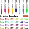 thumbnail image 4 of Permanent Markers, Shuttle Art 24 Colors Fine Point Assorted Colors Permanent Marker Set, Works on Plastic,Wood,Stone,Metal and Glass for Doodling, Coloring, Marking, 4 of 7