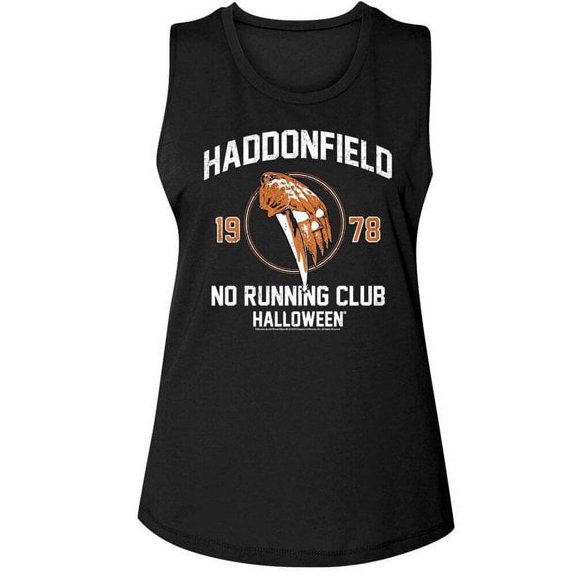 Halloween No Running Club Black Women's Muscle Tank Top T-Shirt